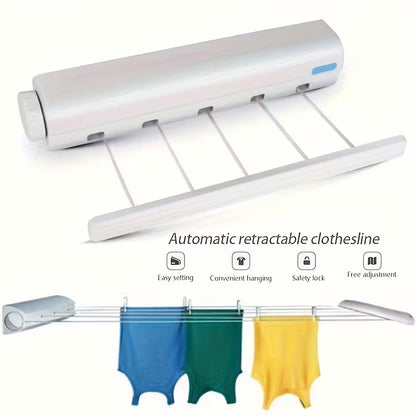 4-Line Retractable Clothesline | Wall Mounted Indoor & Outdoor Laundry Dryer – Runstore.pk