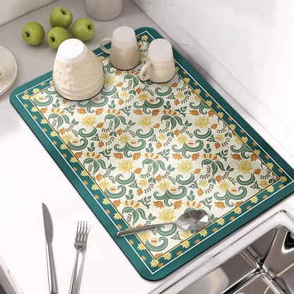 Printed Waterproof Kitchen Countertop Drying Mat