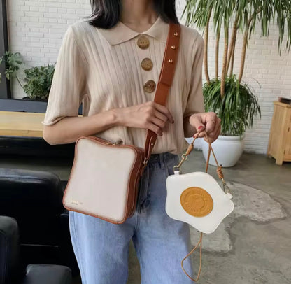 Fried Toast Bread Crossbody Shoulder Bag for Women