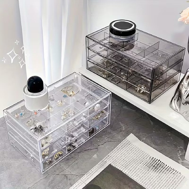 Acrylic jewelry organizer for rings, earrings, and necklaces