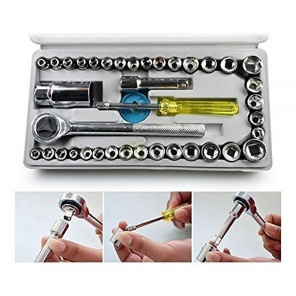 Stainless Steel AIWA 40 Pcs Tool Kit Socket Wrench Set