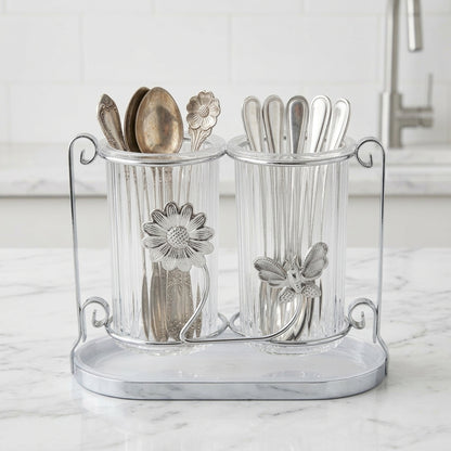 Acrylic & Metal Cutlery Holder Stand – Kitchen Utensil Organizer