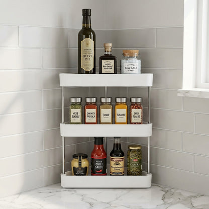 3-Layer Corner Organizer Rack – Space Saving Storage Shelf