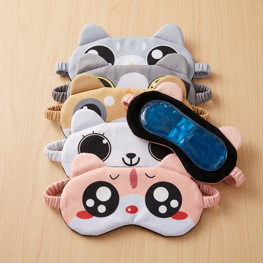 Cooling Sleep Mask Eye Cover – Light Blocking Cartoon Night Mask