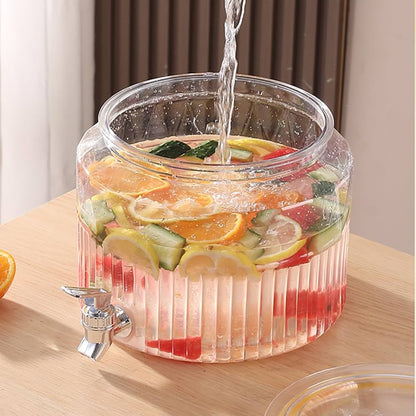 Round Acrylic Juice Beverage Dispenser for Fridge