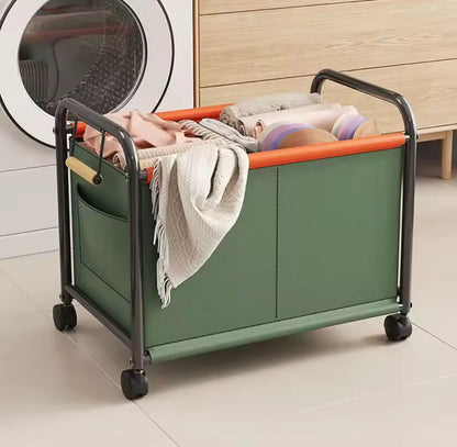 Kids Toy Storage Box with 4 Wheels Rolling Organizer