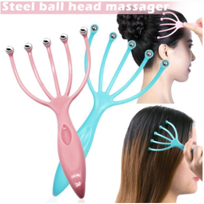 5 Finger Head Massager Stainless Steel Roller for Relaxation