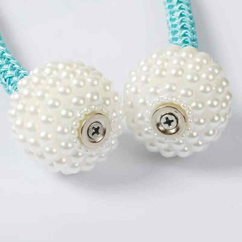 Magnetic Pearl Curtain Buckle Holders for Drapes – 2Pcs
