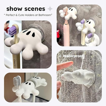 Cute palm toothbrush holder with suction cup wall mount