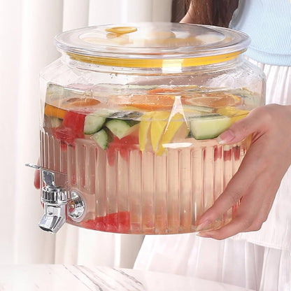 Round Acrylic Juice Beverage Dispenser for Fridge