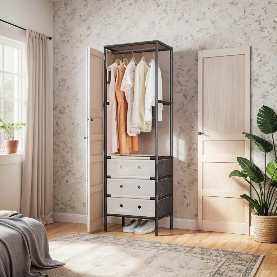 Modern 4-Tier Coat Rack with Shoe Rack – Multifunctional Clothes & Key Holder Stand