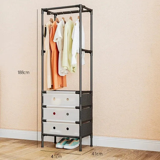 Modern 4-Tier Coat Rack with Shoe Rack – Multifunctional Clothes & Key Holder Stand