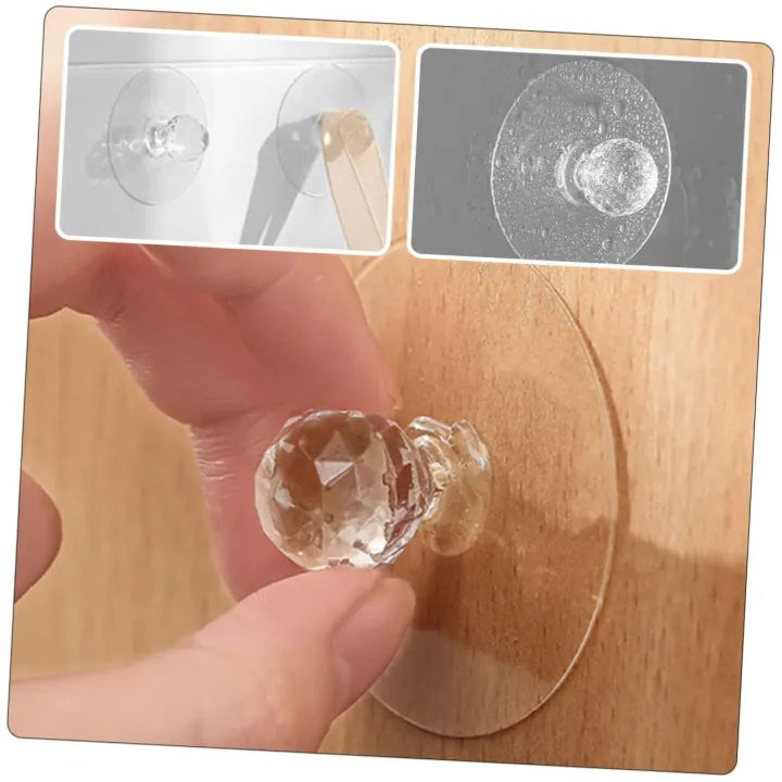 Diamond transparent peel and stick drawer pull handle