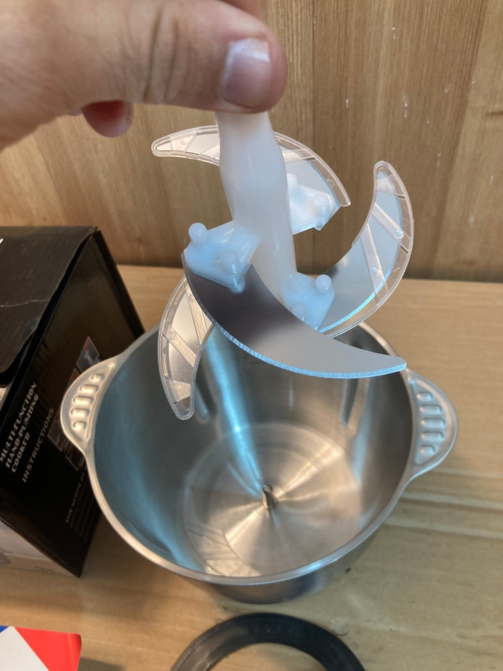 3L Manual Stainless Steel Push Food Chopper | Large Capacity Hand Press Vegetable & Meat Cutter (4-Blade)