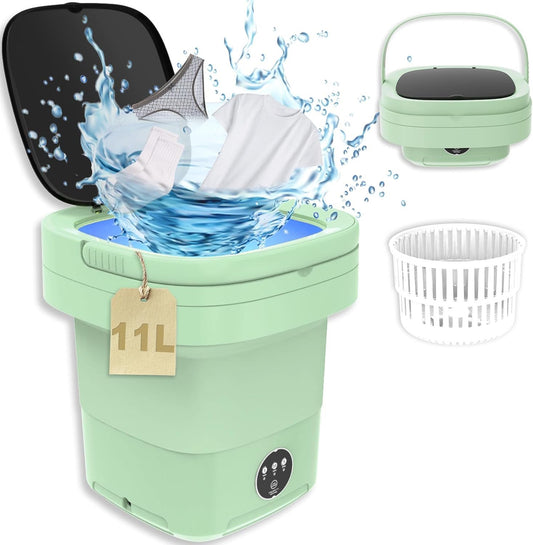 Foldable Mini Washing Machine 11L | Portable Washer with 3 Modes for Underwear & Baby Clothes