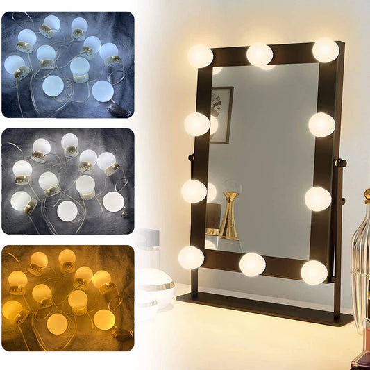 LED Vanity Mirror Lights Kits 3 Color 10 Dimmable Bulbs Lighting