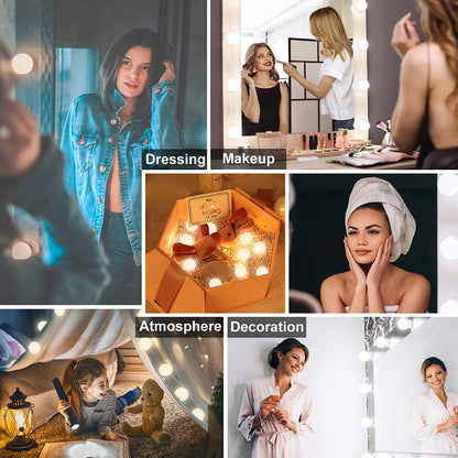 LED Vanity Mirror Lights Kits 3 Color 10 Dimmable Bulbs Lighting
