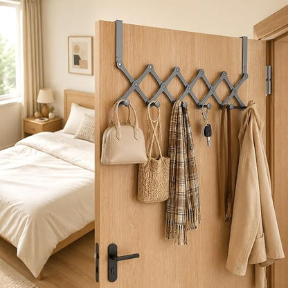 Heavy duty 6 hook iron door hanger rack for clothes and coats