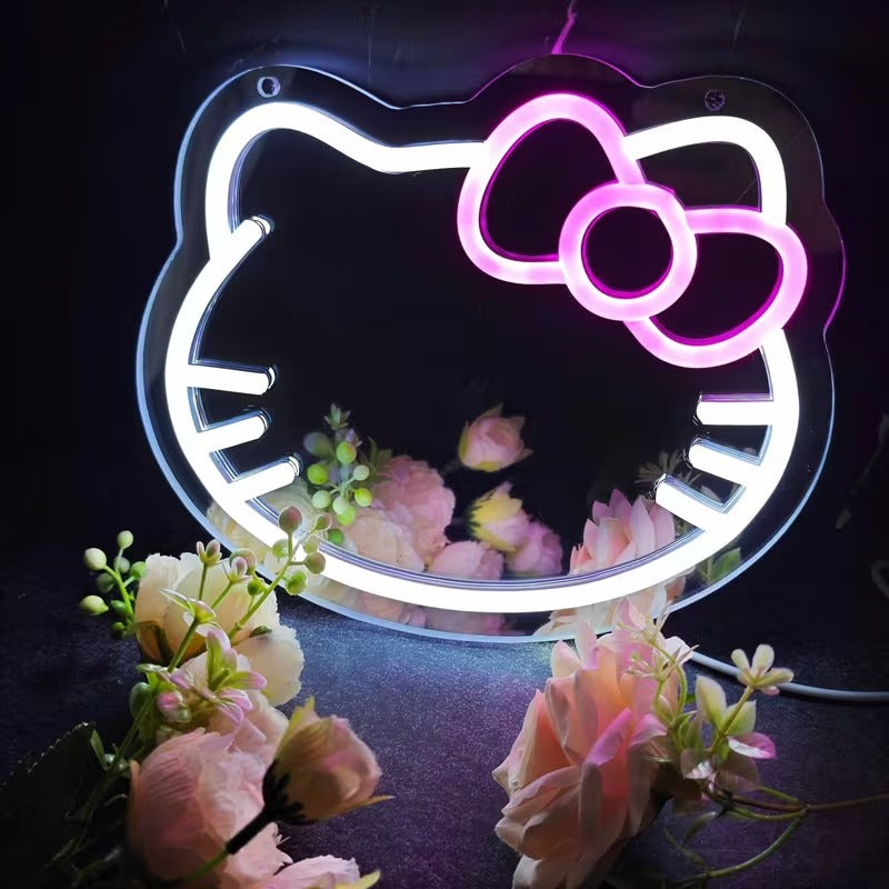 Hello Kitty LED vanity makeup mirror with soft glow light