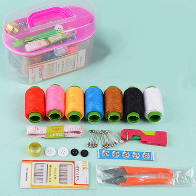 Clear Plastic Sewing Kit Box Organizer Travel Storage