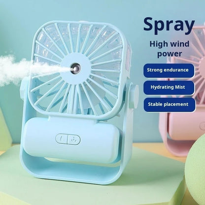 Mini Desktop Mist Fan – Portable USB Spray Cooling Fan