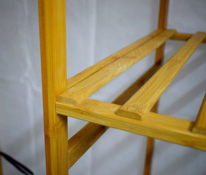Bamboo Wardrobe Clothes Storage Organizer with Hanging Rack