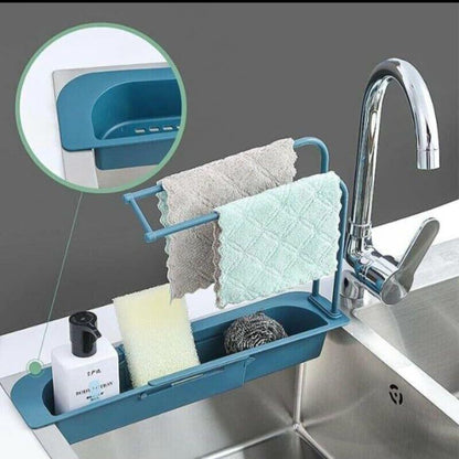 Adjustable Kitchen Sink Drain Basket Rack