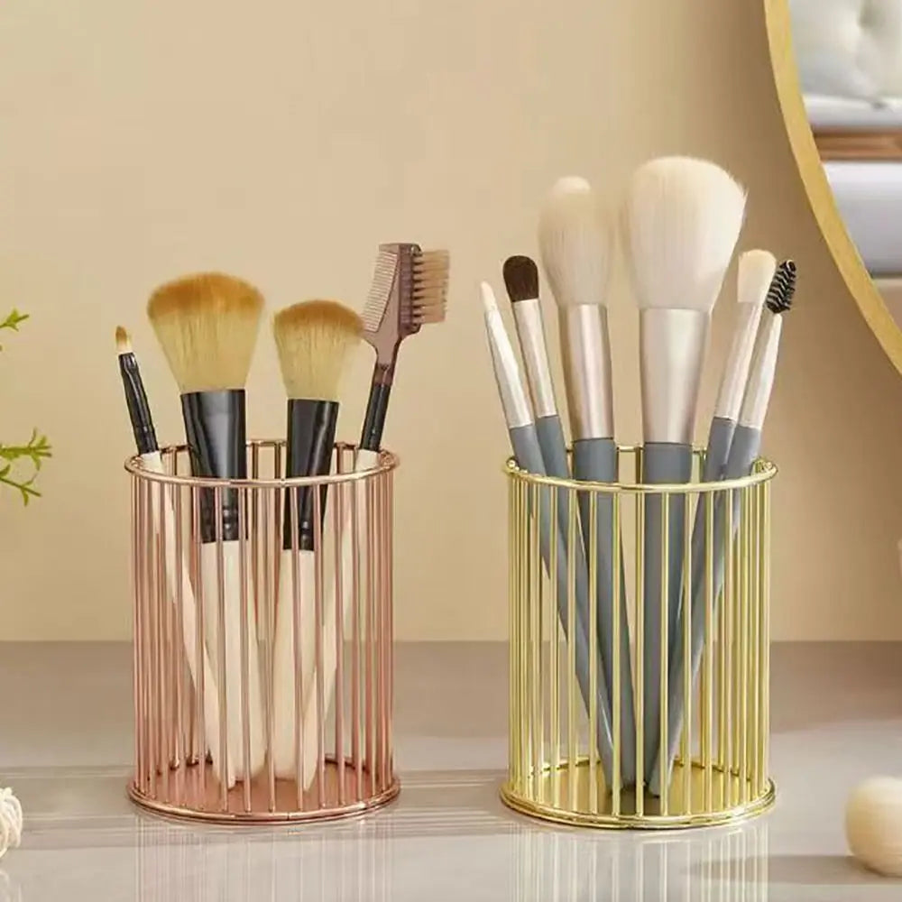 Metal makeup brush holder and stationery organizer