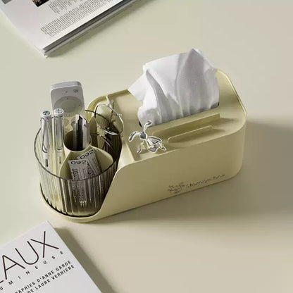 Multifunctional Decorative Tissue Box and Rotating Pen Holder