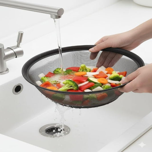 Premium stainless steel mesh fruit and vegetable washing basket