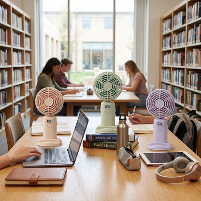 FY-090 Digital Hand Fan – Foldable Portable Silent Desk Fan