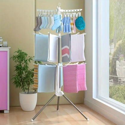 3 Tier Foldable Clothes Drying Rack Stand