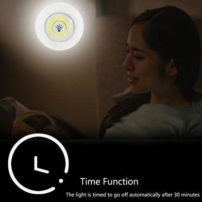 Wireless Pack of 3 LED Under Cabinet Lights | Touch + Remote Control | Bright Night Lamp for Kitchen & Wardrobe – Runstore.pk