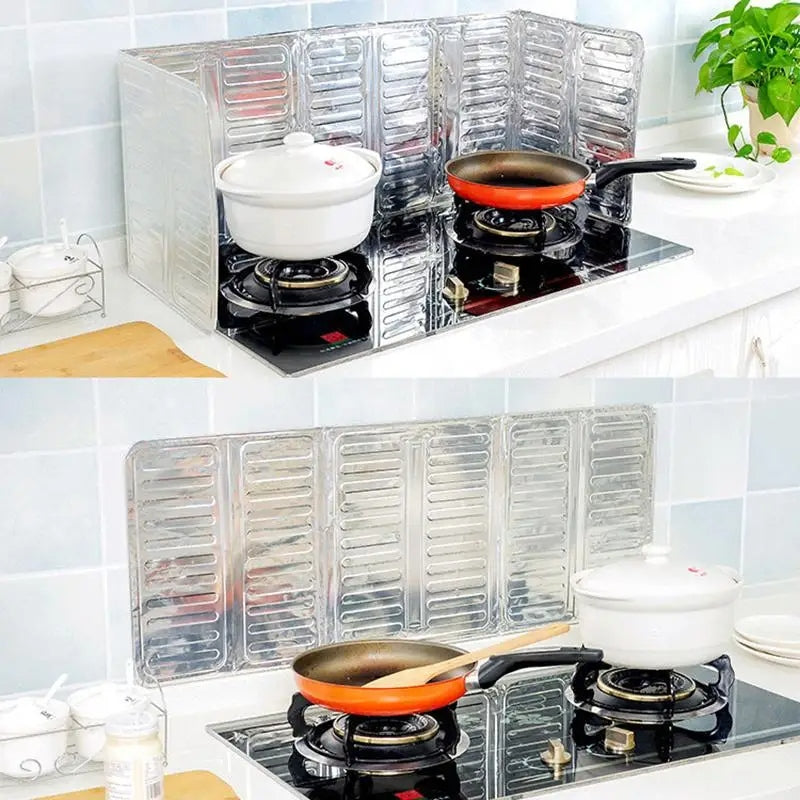 Foldable Stove Splatter Guard | 3-Sided Aluminum Foil Oil Splash Shield for Kitchen Stove