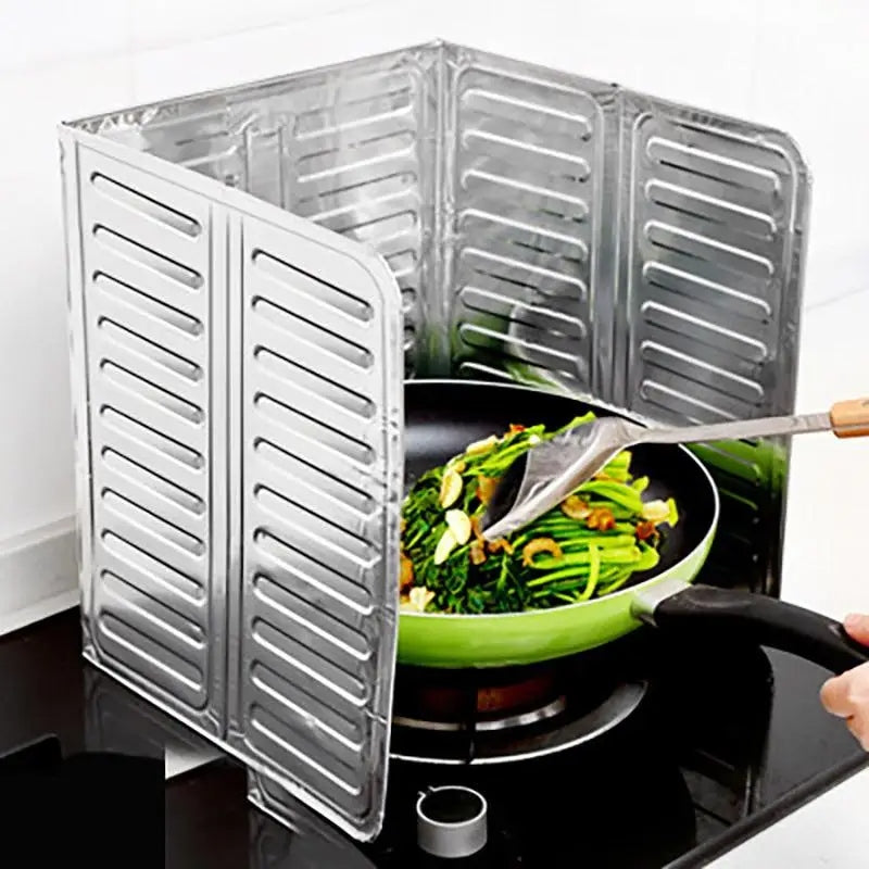 Foldable Stove Splatter Guard | 3-Sided Aluminum Foil Oil Splash Shield for Kitchen Stove