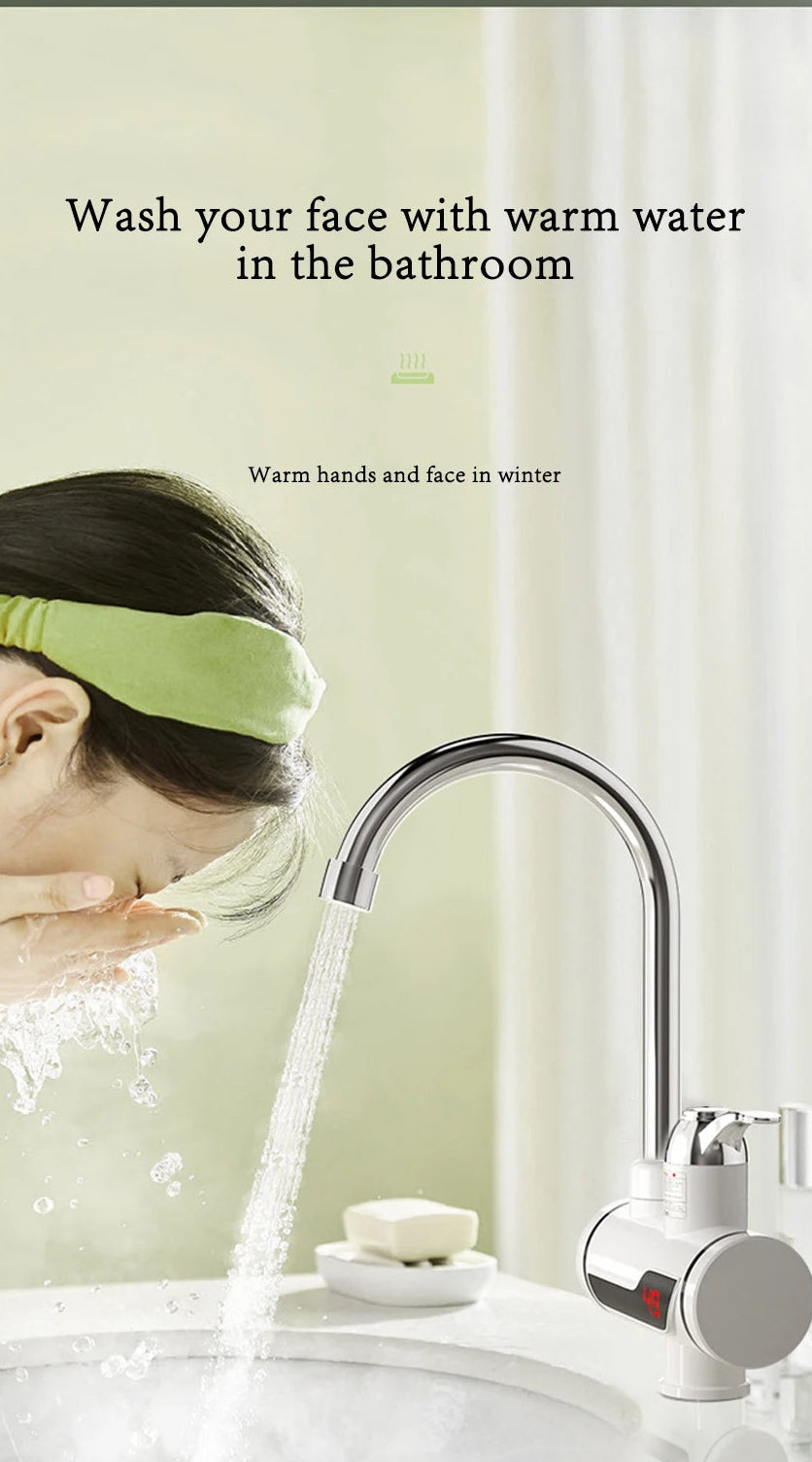 Instant Electric Hot Water Heater Faucet with LED Display | Fast Heating Kitchen Tap – Runstore.pk