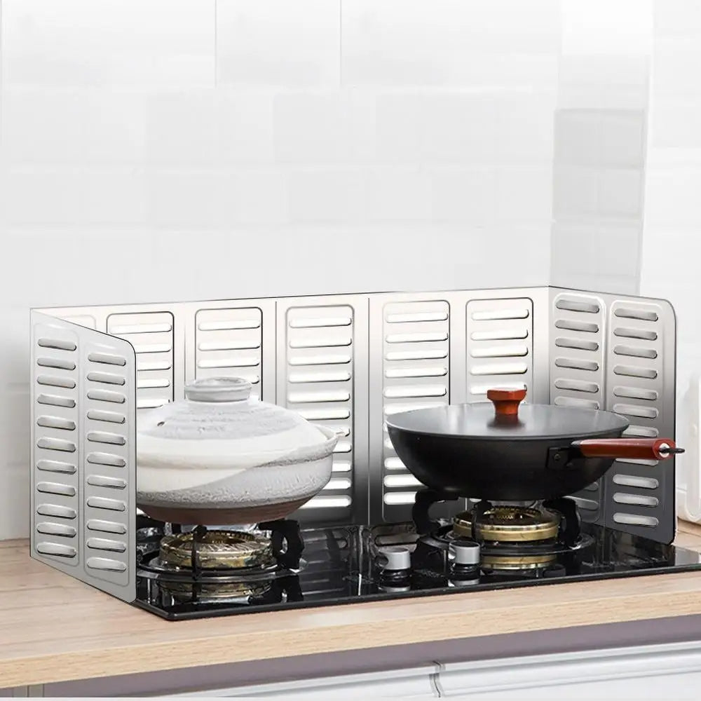 Foldable Stove Splatter Guard | 3-Sided Aluminum Foil Oil Splash Shield for Kitchen Stove