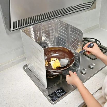 Foldable Stove Splatter Guard | 3-Sided Aluminum Foil Oil Splash Shield for Kitchen Stove