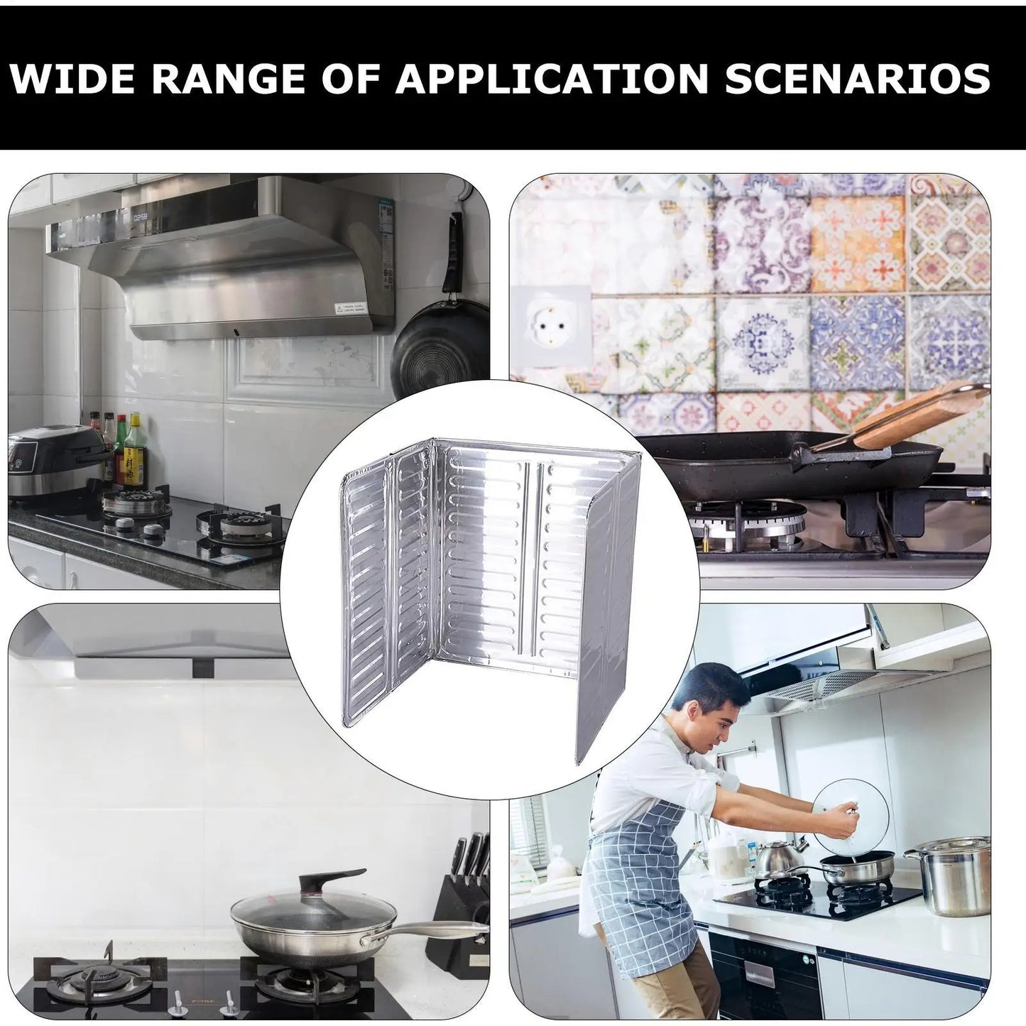 Foldable Stove Splatter Guard | 3-Sided Aluminum Foil Oil Splash Shield for Kitchen Stove