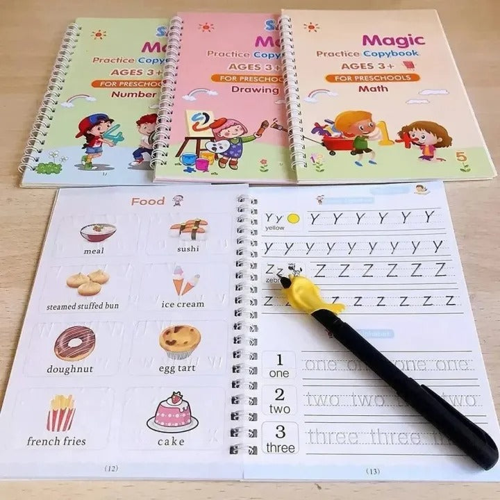 SANK Montessori reusable magic handwriting practice book set