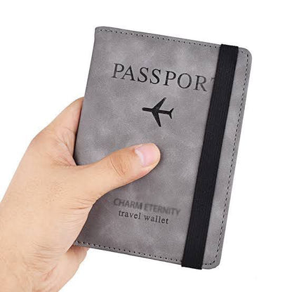 Men PU Leather Travel Passport Wallet Card Holder Organizer