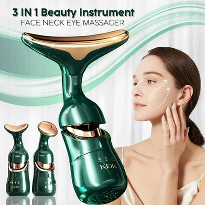 3-in-1 Rechargable Microcurrent Face Massager | Facial, Neck & Eye Lifting Beauty Device
