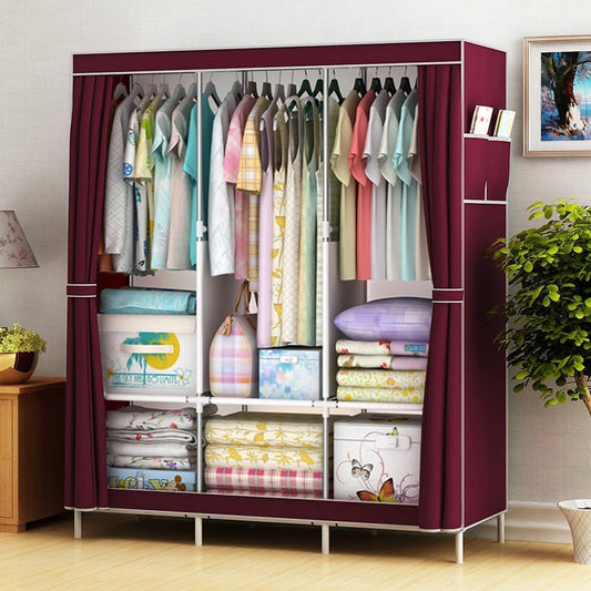 Non-woven Cloth Wardrobe Folding Portable Clothing Storage Cabinet Almari (Premium Quality)