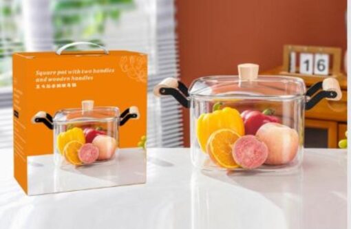 Transparent Heat-Resistant Glass Pot 4 Litre Capacity