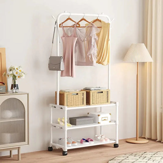 3-Layer Metal Clothes Rack for Home Storage