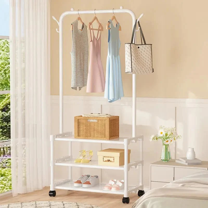3-Layer Metal Clothes Rack for Home Storage