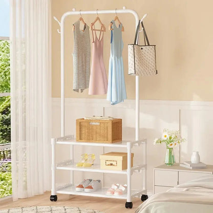3-Layer Metal Clothes Rack for Home Storage