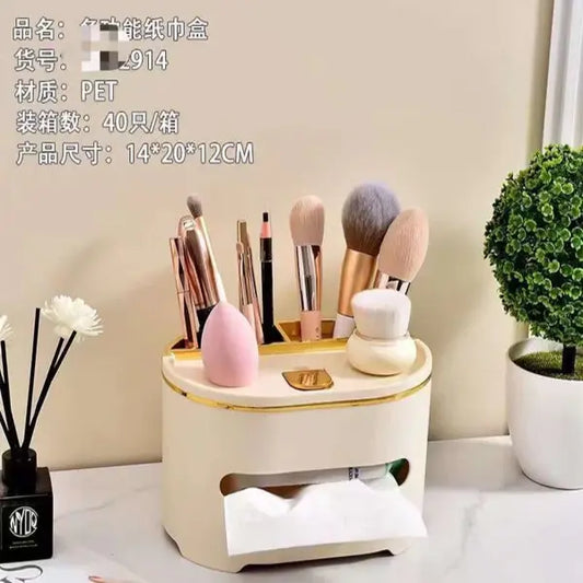 Tissue Organizer and Makeup Brush Holder