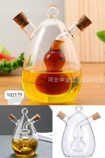 2 in 1 Oil and Vinegar Dispenser Liquid Glass Bottle