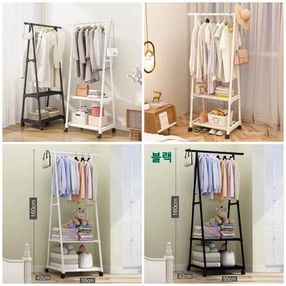 Triangle Coat and Clothes Rack with Wheels